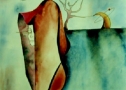 Un pensiero - Acquerello su cartoncino - cm 50 x 35