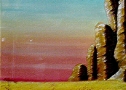 Rossi papaveri nel deserto - Olio su tela - cm 50 x 50