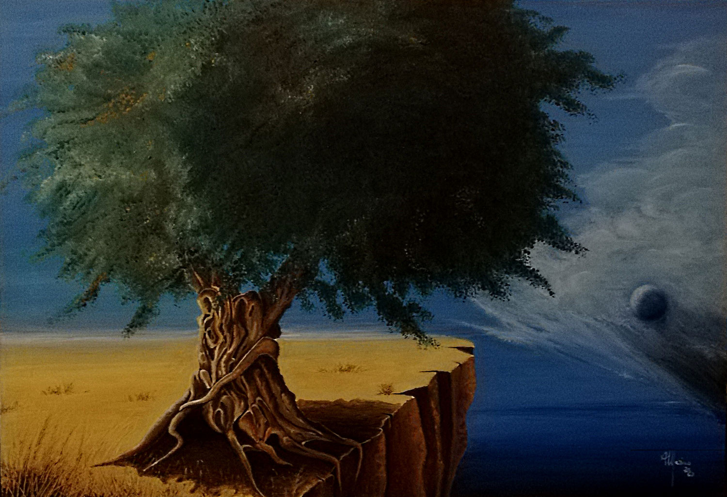 L’albero e la Luna - Olio su tela - cm 50 x 60